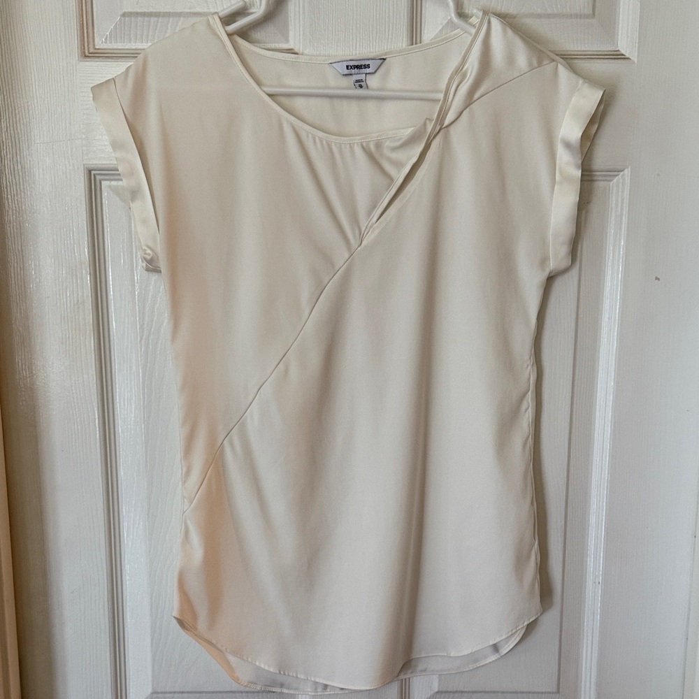 Express Cream Asymmetrical Blouse